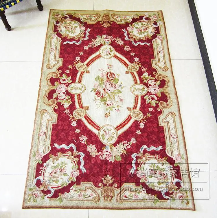 

handmade velvet embroidered carpet tapestry flower European style pastoral carpet high-end villa decorated carpet 63gc149yg4