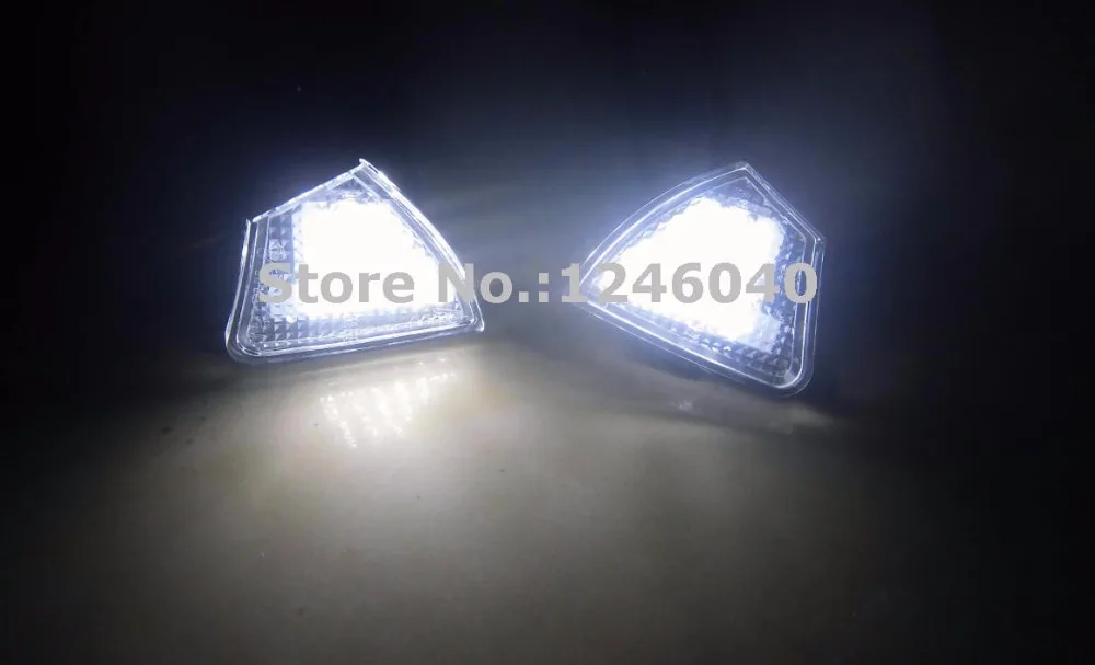 2Pcs LED Under Side Mirror Puddle Light For Porsche Cayenne S 958 MK2 2010-2017 Error Free Xenon White