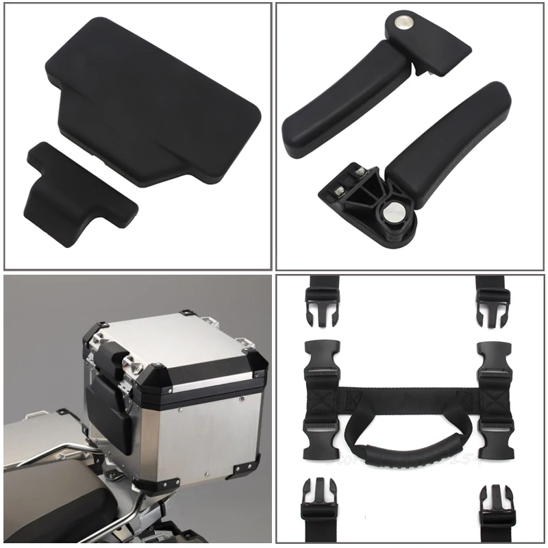 For BMW R1200GS  F800gs  F700GS ADV Box Passenger Armrests + Back Pad Rear Saddlebag + Aluminum Alloy Side Box Handle