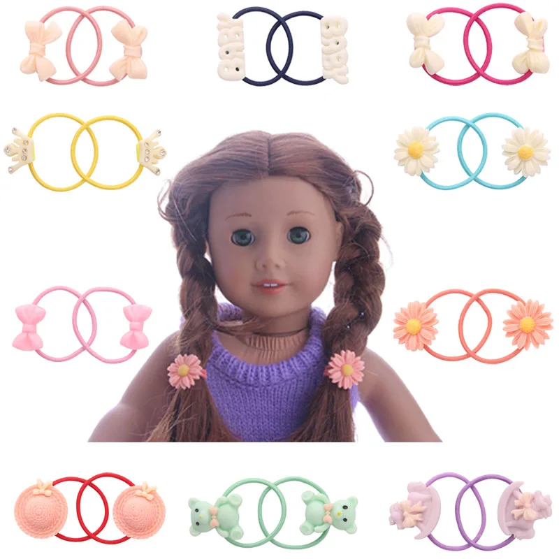 

Children best Birthday Gift,new style beautiful Head rope band with flowers bears fit 18inch Doll