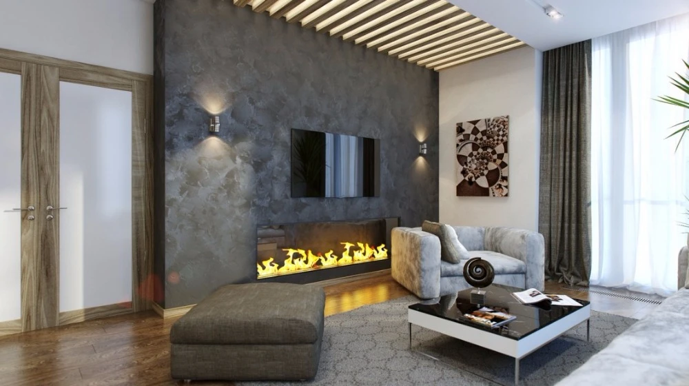 Inno living 60 inch electric fireplace with remote control bioethanol fire