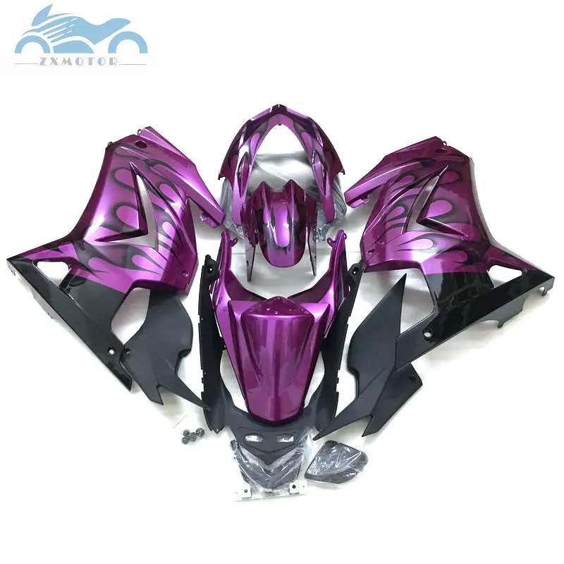 100% fitInjection fairings kit for Kawasaki 2008-2014 Ninja 250R ZX250 sport motorcycle fairing  EX250 08 09-14 purple flames