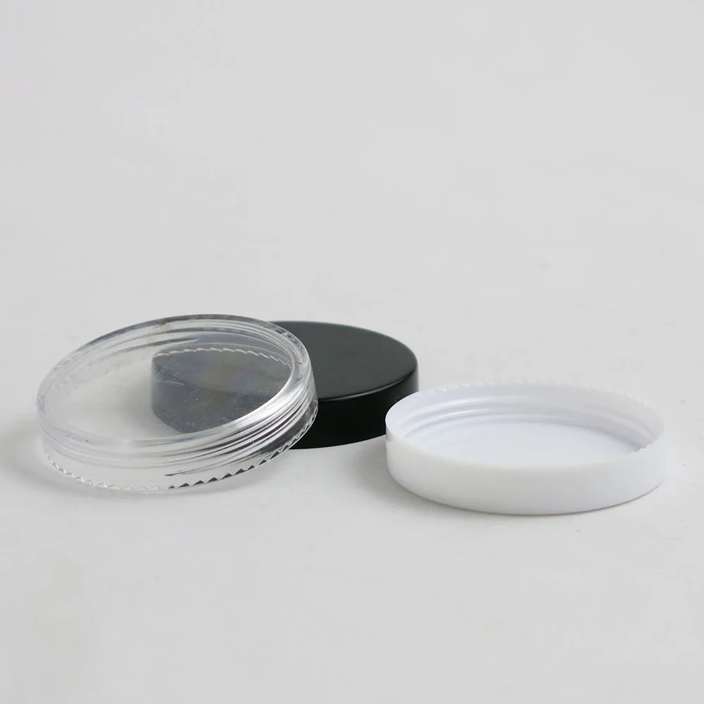 50 x 1g 2g  3g  10g  20g High Quality Empty Transparent PS Cream Jar With Three Plastic Cap Cosmetic Make Up Containers