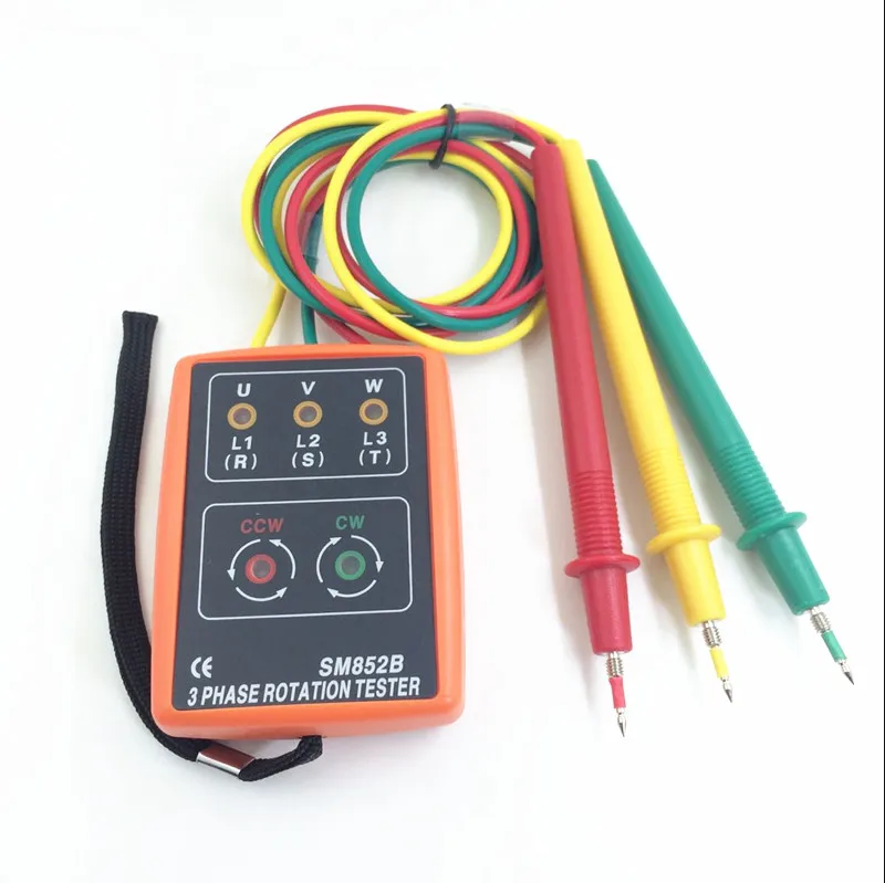 SM852B 3 Phase Sequence Meter Presence Rotation Tester Phase Indicator