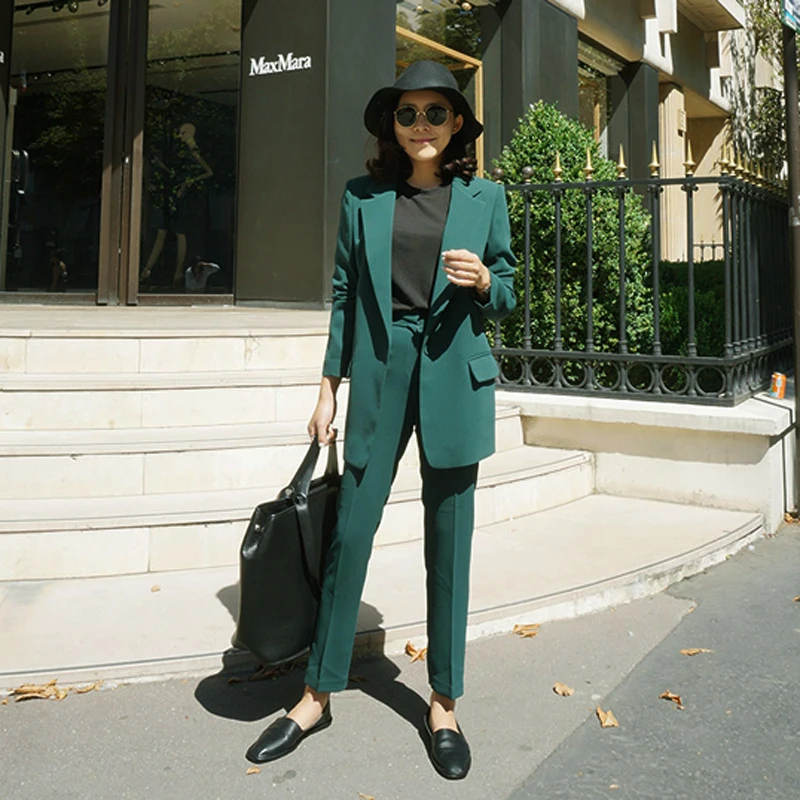 

Spring and Autumn Women's 2018 new suit suit fashion Korean version of the OL was thin a button suit jacket + nine pants suit