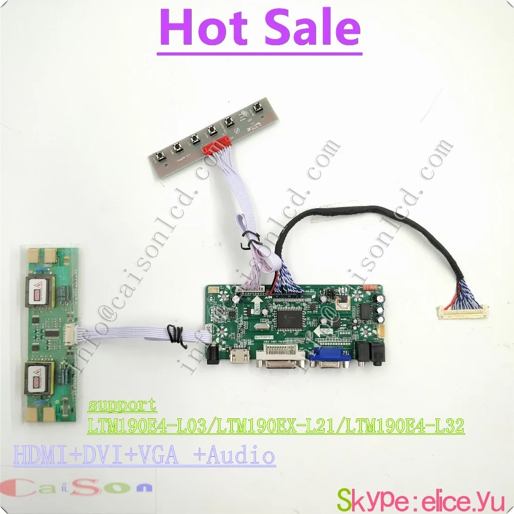 

LCD driver board support DVI/VGA/AUDIO compliant with 19 inch lcd panel 1280*1024 LTM190E4-L03/LTM190EX-L21/LTM190E4-L32