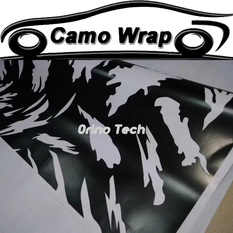 

PVC Black White Vinyl Foil Camouflage Vinyl Wrap ORINO Car Sticker Motorcycle Scooter Vehicle Wrapping Foil Air Bubble Free