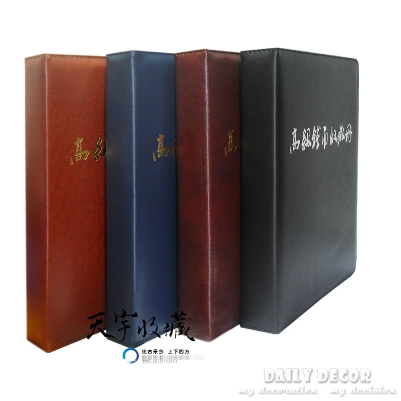 27.5 x 24cm Handmade Brand Large PU Leather Loose-leaf Coin album with 10Pages 306 Units More durable Coin holder Protect Coins