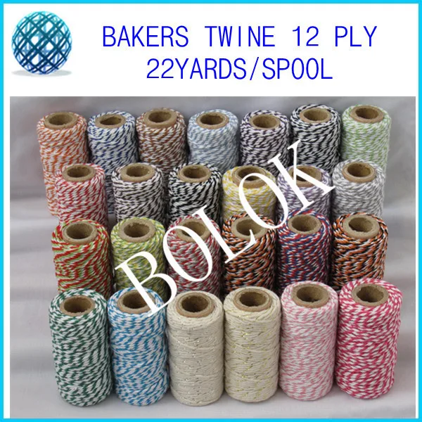 37 kind color Cotton Baker twine 120pcs/lot (22yard/spool) halloween cotton divine twine(100pcs/lot)