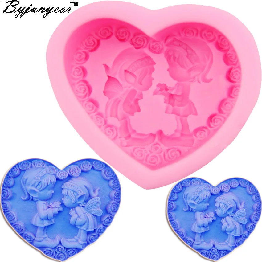 

S023 Lover Boy&Angel 3D Candle Soy Wax Mould Scented Soap Mold Handmade Silicone Molds Plaster Resin Clay Making Home Decoration