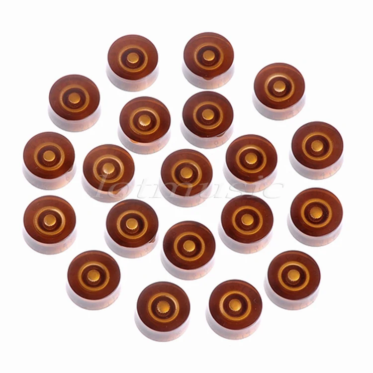 20pcs Guitar Speed Knob Amber Speed Knobs Splift Shat 6mm for Electric Guitar Replacement