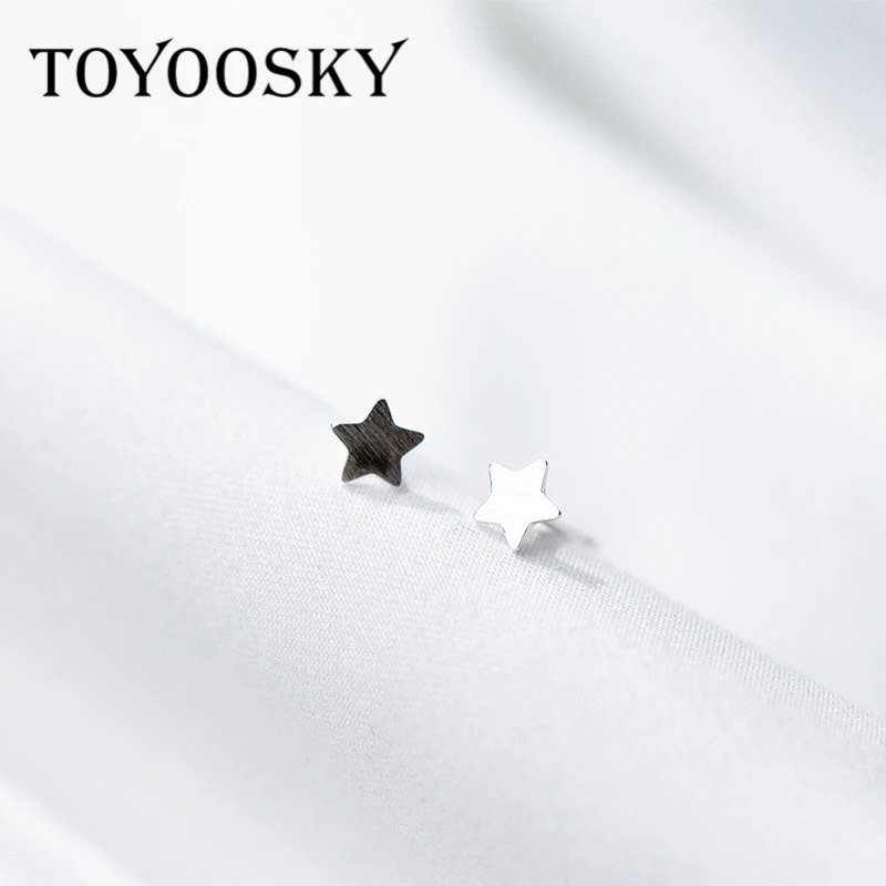 

TOYOOSKY 925 Sterling Silver Cute Mini Tiny Star Stud Earrings for Women Fashion Girls Silver Ear Gift Jewelry