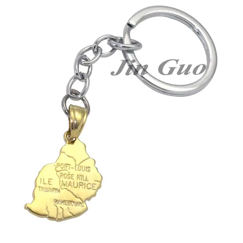 Mauritius map key chain &  key ring