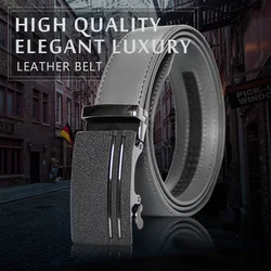 Nuovo Designer popolare marchio di lusso cintura in pelle di vacchetta da uomo grigio fibbia automatica cinture Casual da lavoro per uomo 3.5 larghezza