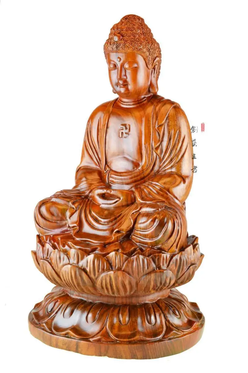 African rosewood Buddha statue of Shakya Muni peace evil mahogany furniture ornaments for crafts Xian