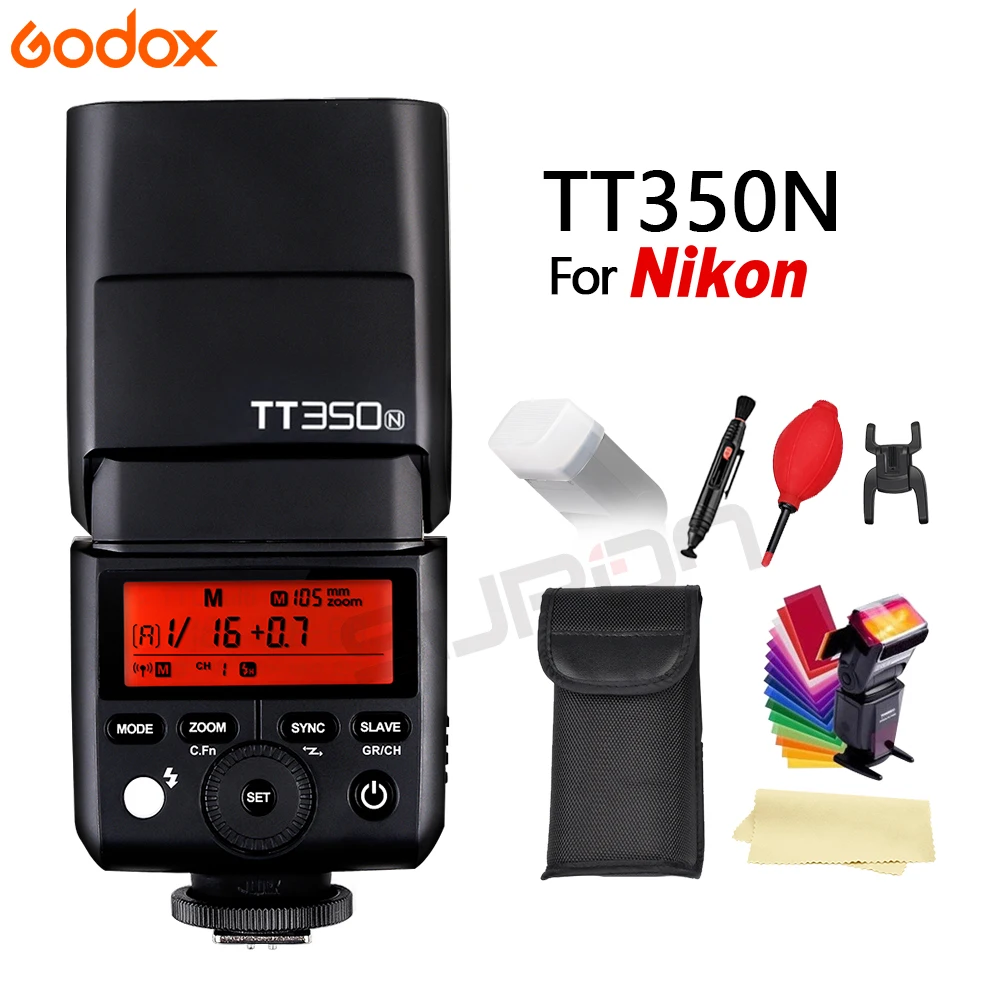 New GODOX TT350N 2.4G HSS 1/8000s TTL GN36 Flash Speedlite Speed light for Nikon Camera free shipping + GIFT