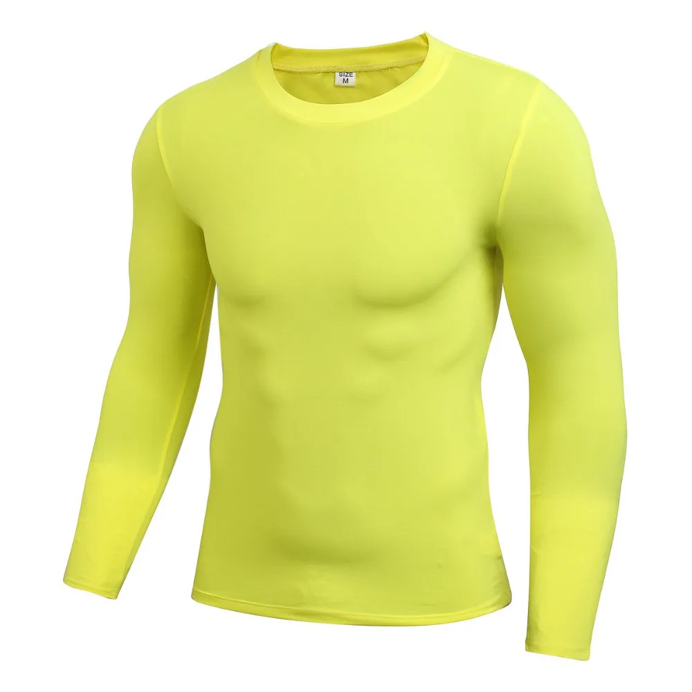 Outdoor Mens Quick Dry Fitness Compressione A Manica Lunga Baselayer Camicia Della Parte Superiore Del Corpo Sotto La Camicia Sport Stretti Usura di