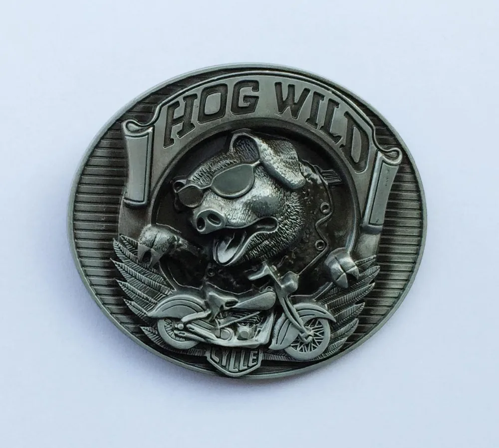 Hog Wild Pig Belt Buckle Motor Engine Belt Buckle