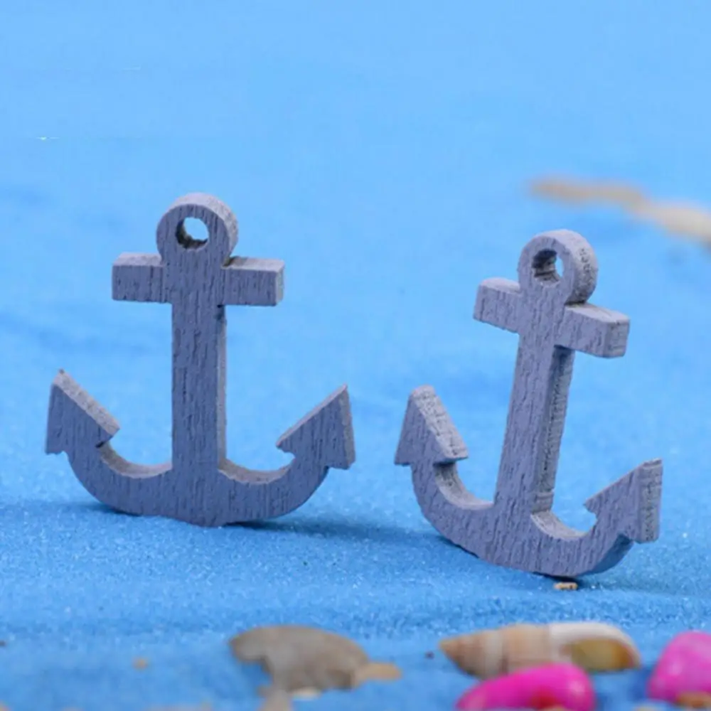 10Pcs/lot Beach Style Three-dimensional Mini Anchor Garden Ornament Micro Landscape Decoration DIY Ornaments Crafts Miniatures