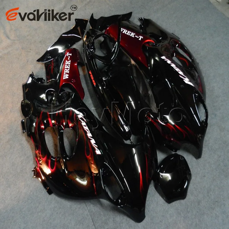 motorcycle fairings for GSX600F 2003 2004 2005 2006 Katana red flames GSX 600F 03 06 ABS plastic panels kit H3