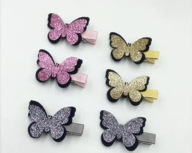 Pet Bow Dog  Accessories Hairpin Princess Hairpin Lovely Gold Double Butterfly Hair Clip 50pcs/lot