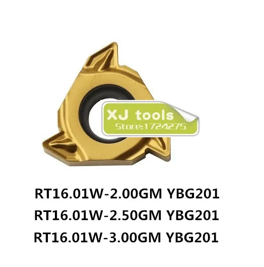 

RT16.01W-2.00GM YBG201/RT16.01W-2.50GM YBG201/RT16.01W-3.00GM YBG201 внешний карбид вольфрама резьбы Токарные Вставки для Сера