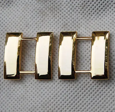 WW2 Pair U.S. US Army Officer's Captain Rank Insignia Badges Gold -US030