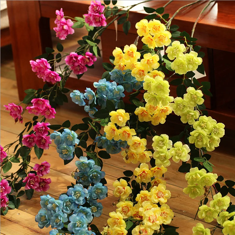 1.7m Artificial Flowers Ivy Vine Rose Fake Flowers Rattan simulation rattan plant for wedding decor home garden party Decoration