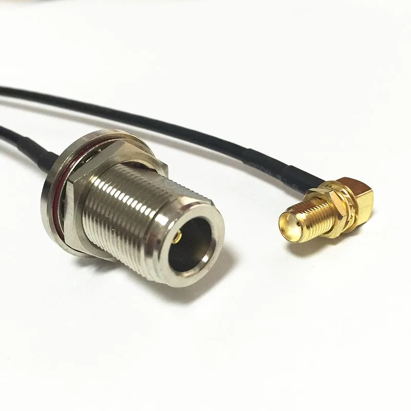 New Modem Coaxial Cable N Female Jack Nut Switch SMA Female Jack Nut Right Angle Connector RG174 Cable 20CM 8