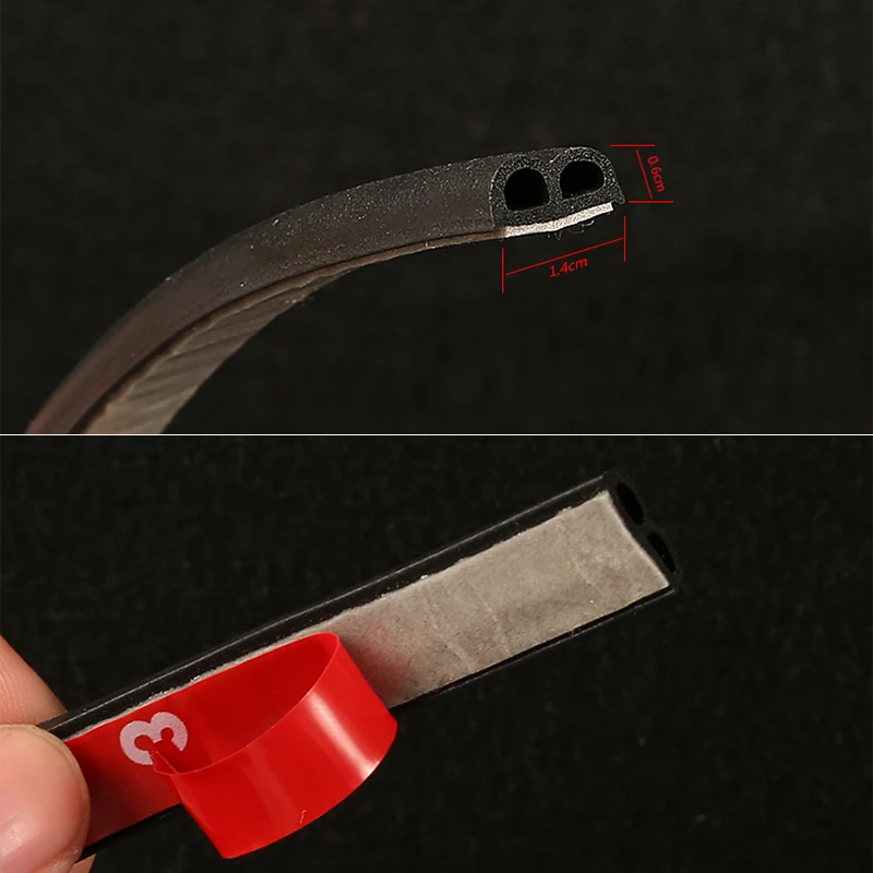 Car Styling B Type Noise Insulation Car Door Seal Strip Stickers Anti-Dust Soundproof Sealing  Interior Automobiles Accessories