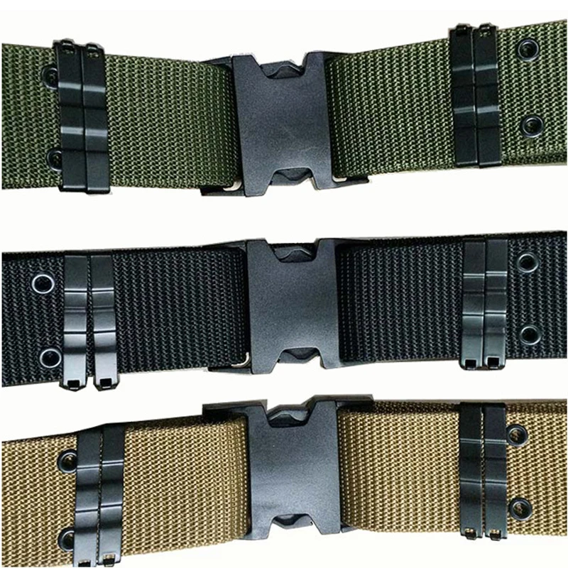 Equipamento militar do exército, Duplo Row Hole Belt, Caça ao ar livre, Airsoft Paintball, Cinto exterior esportivo, Cintura tática