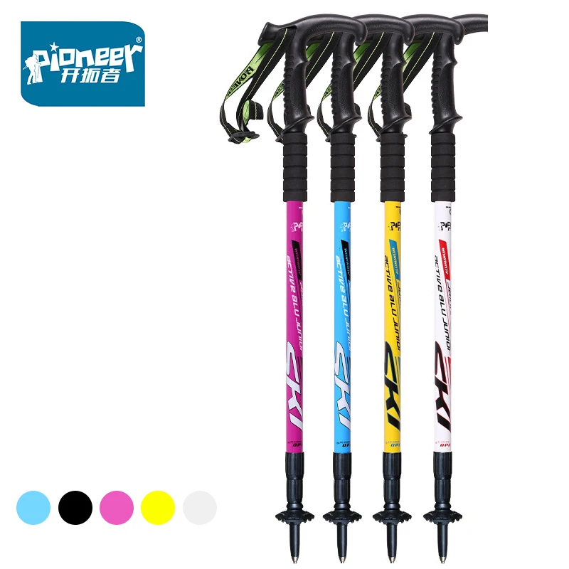 Pioneer T Handle Crutch 3-Section Adjustable Canes Walking Sticks Trekking Pole Alpenstock For Outdoor Trail Hiking Walking