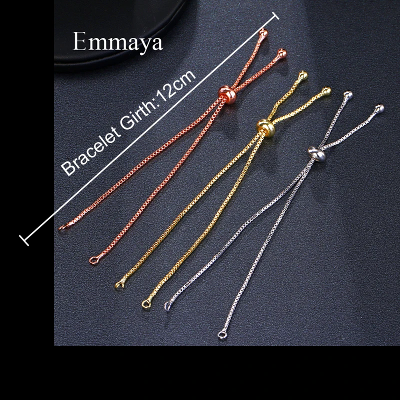 EMMAYA Accessoris Adjustable Bracelet for Women Jewelry Findings Slider Brilliant 3 Colors Jewelry Pulseira Feminia