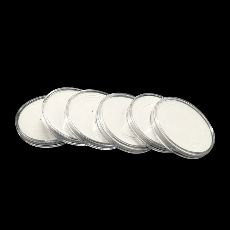 100pcs Plastic Coin Storage Cases Capsules Holder 70mm Large Clear Container Display Box With Pad Ring