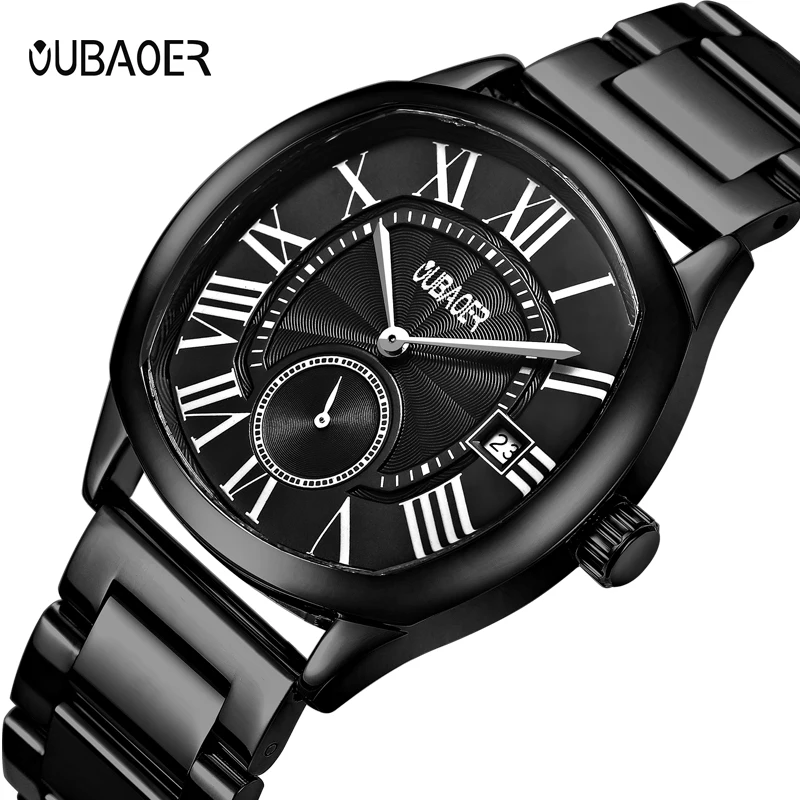 

Fashion Style OUBAOER Mens Watches Top Brand Luxury calendar Quartz-watch Business Sport Men Wrist Watch relogios masculino