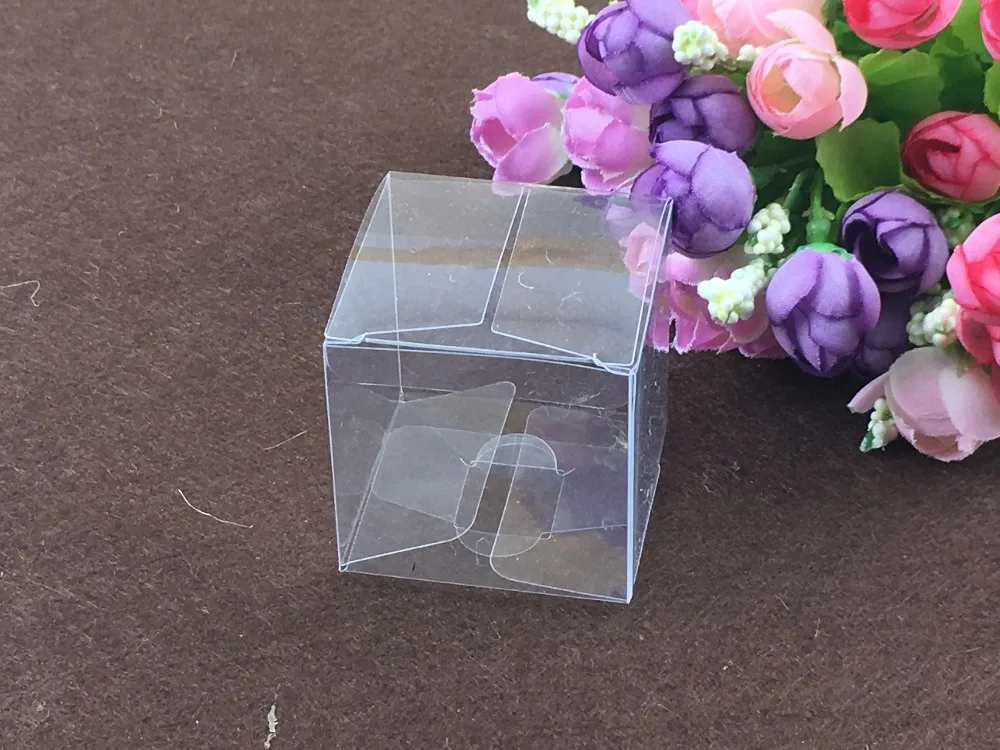 

50pcs 9*9*9cm clear plastic pvc boxes packaging for giftchocolatecandycosmeticcakecrafts display package transparent Box