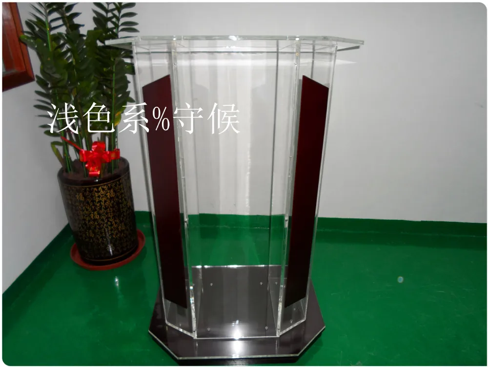 Hot sellingClear Plexiglass Podium, Acrylic Wood Lectern, Church Podium