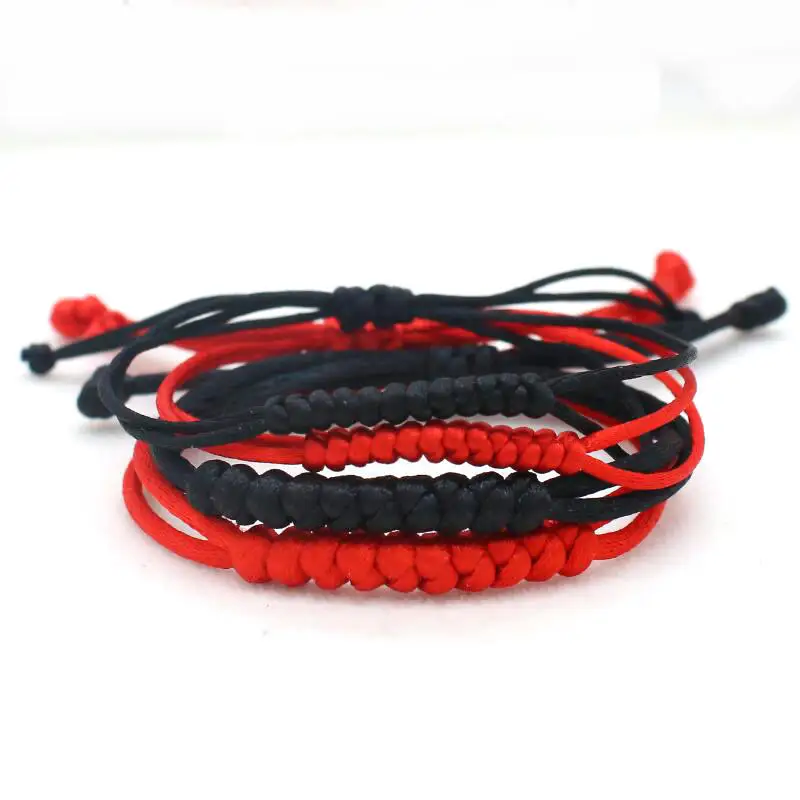 Lucky Red String Bracelet Simple Handmade Braid Adjustable King Kong Knot Charm Bracelets for Women Men Jewelry Couple Kids Gift