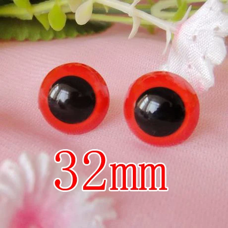 

fress ship!!!100pcs/lot 32mm red color purple toy eyes/ safety eyes with PLASTIC lock-washers/Doll toy doll eyes