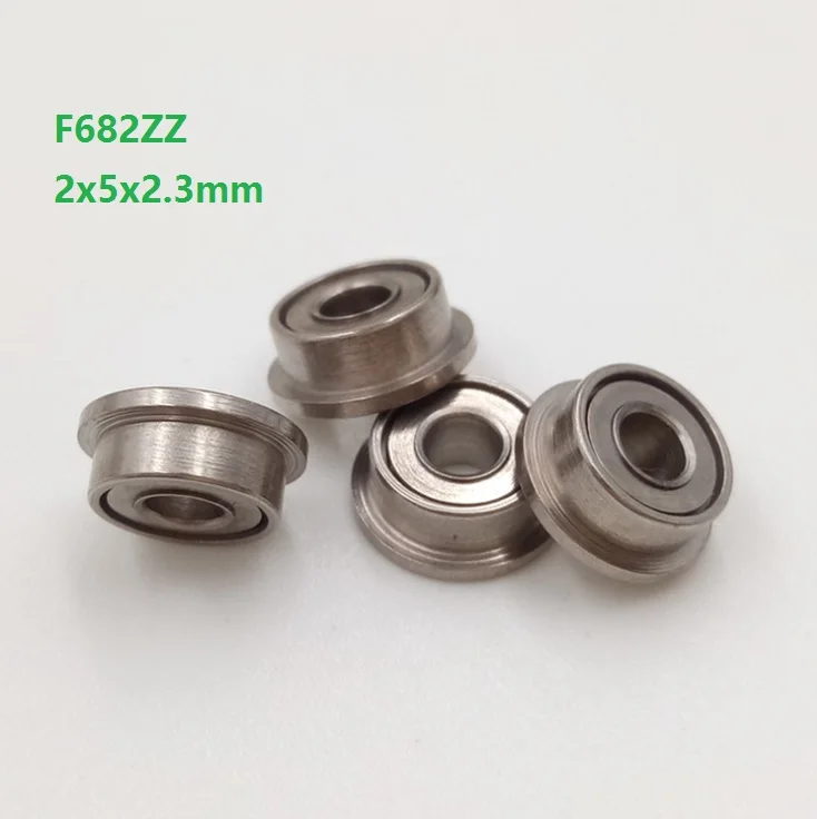 50pcs/100pcs/500pcs F682ZZ F682 ZZ F682 ZZ 2x5x2.3mm Full ball flange Deep Groove Ball Bearing Miniature mini 2*5*2.3mm