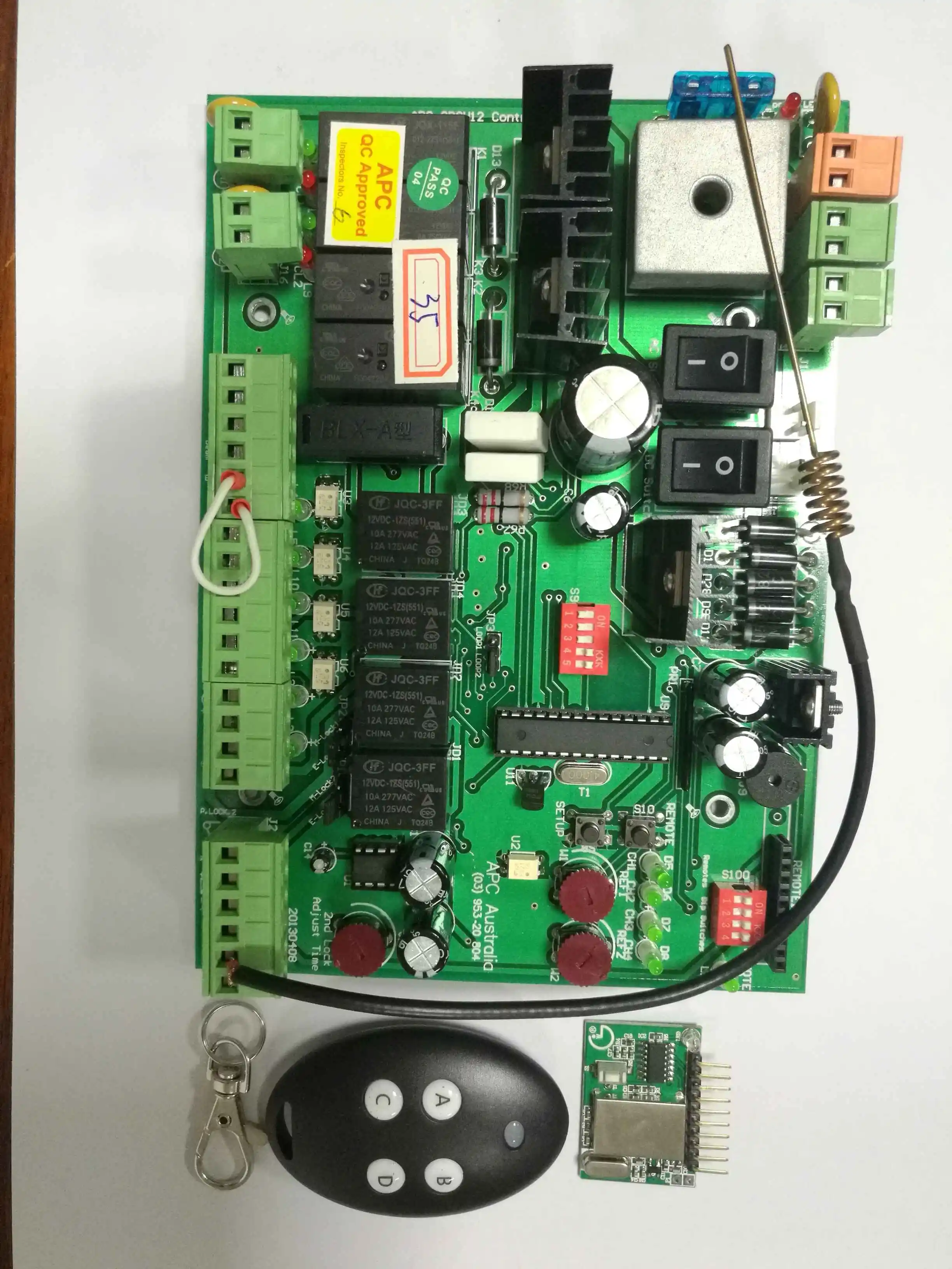 スイングゲート用のリモートコントロールコントローラー,固定コード,2つのドア,433.93MHz