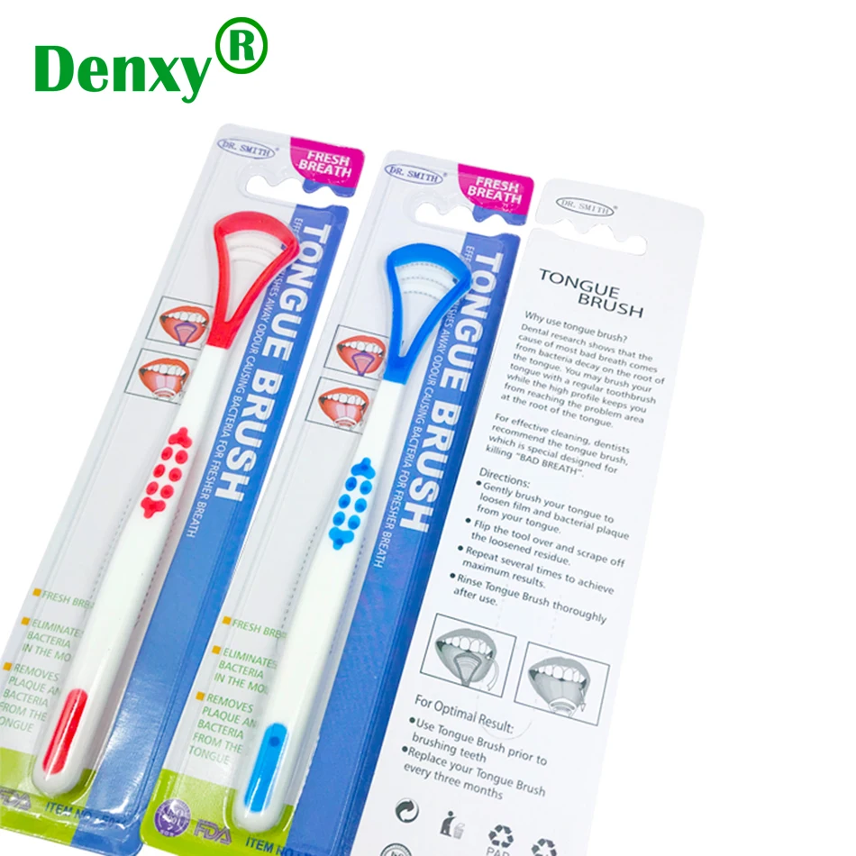 Denxy 5pcs Tongue Brush Deep Clean Tongue Cleaner Oral Care Oral hygiene Scraper Cleaning Tongue Scraper Keep Fresh Breath