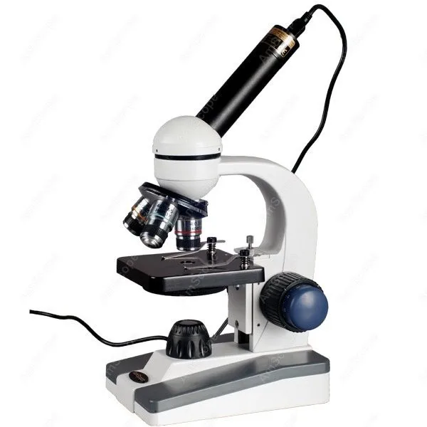 LED Student Science Microscope--AmScope Supplies LED Student Science Microscope w Coarse & Fine Focus + Digital Imager