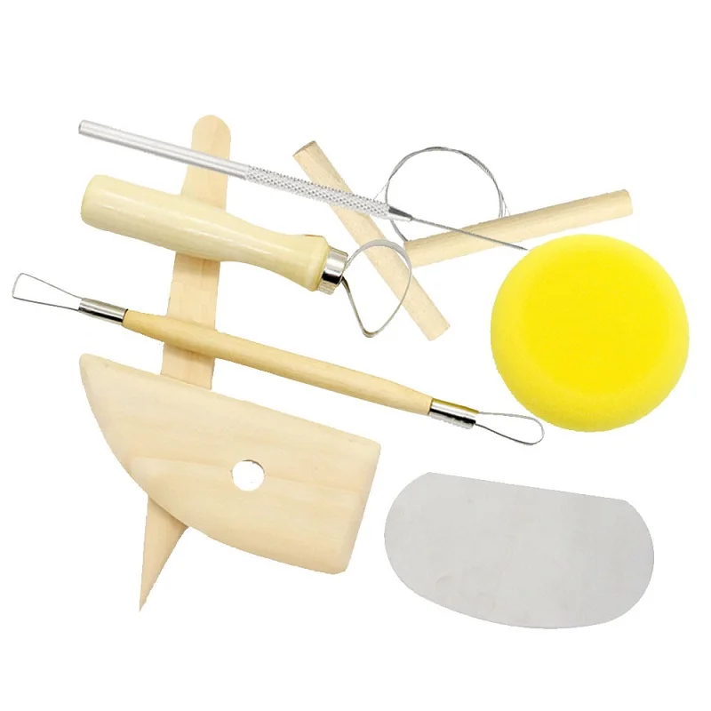 

8pcs/set Reusable Diy Pottery Tool Kit Home Handwork Clay Sculpture Ceramics Molding Drawing Tools W8183