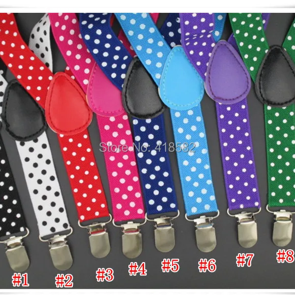 BD006-S 2.5*65CM  Baby suspenders Dot print 11 colors adjustable kids pant suspenders for 1-8 years boys and girls free shipping