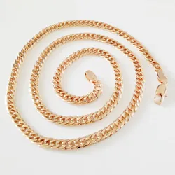 New Man NecklaceTrendy Rose Gold Color Men Jewelry Snake Shape Necklace Copper 5 MM 55 CM Long Gold Men Necklace Factory Direct