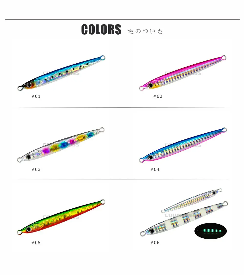 Count bass 3 Stück 15g 20g 30g 40g Slide Stick Jigging Angel köder Rigged Assist Haken Metall Jigs Slim Bait Casting Jig – Detail 8
