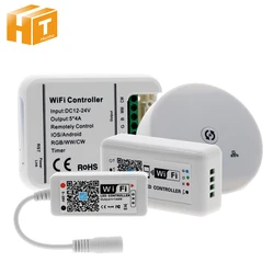 RGB RGBW RGB-WW-CW Wifi LED Controller DC12V 24V 16 Million Colors Music and Timer Wifi Control for RGB RGBW LED Strip.