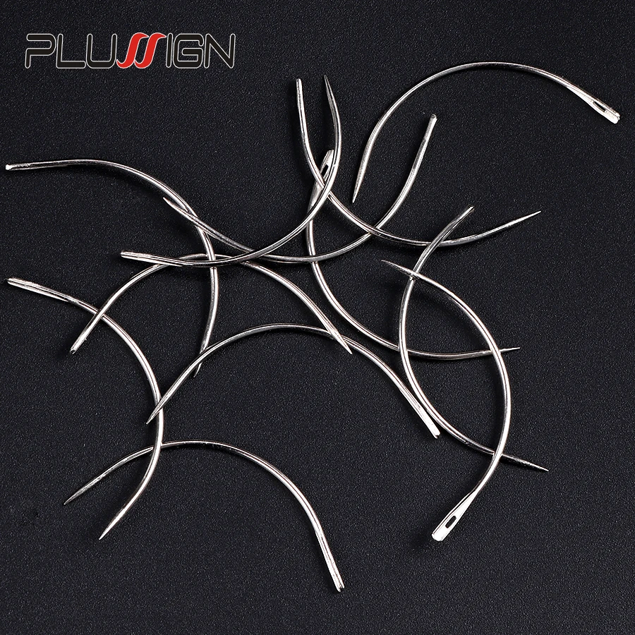 C Type Curved Needles Nickel-Plated Steel Hand Sewing Needles Durable Not Easy To Get Rusty Pro Accessories For Wig Making 1Pack