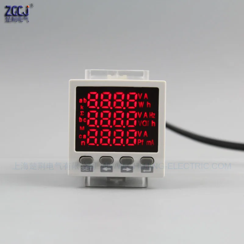 48*48*80mm mini 3 phase multifunction meter AC 0-450V AC 0-5A 3 phase power meter dispaly 3 phase A , V , W, Hz.etc..